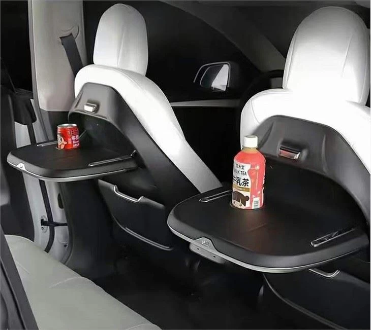 Tesla car back seat folding table