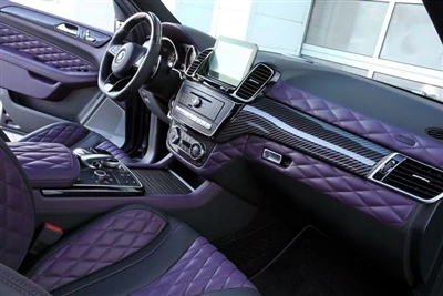 Topcar Modified Mercedes AMG GLE 63 کاربن فائبر اور جامنی چمڑے کے اندرونی حصے...
